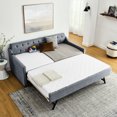 thumbnail image 2 of Linen Grey Daybed with Twin Trundle / Sturdy Frame to Hold Heavy Weight, 2 of 6