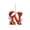 A014- Style N, variant on Christmas2D 2D Flat Letter E Ornament with Gold Glitter Texture and Santa Hat, Red Holiday Hanging Decor for Christmas Tree Decor and Indoor Display, Festive Seasonal Home Decor