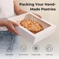 thumbnail image 3 of Paquete de 25 cajas para tartas, cajas de panadería blancas con ventana, cajas automáticas para donas, galletas, pasteles, ideal para fiestas, Navidad, día de, 3 of 4