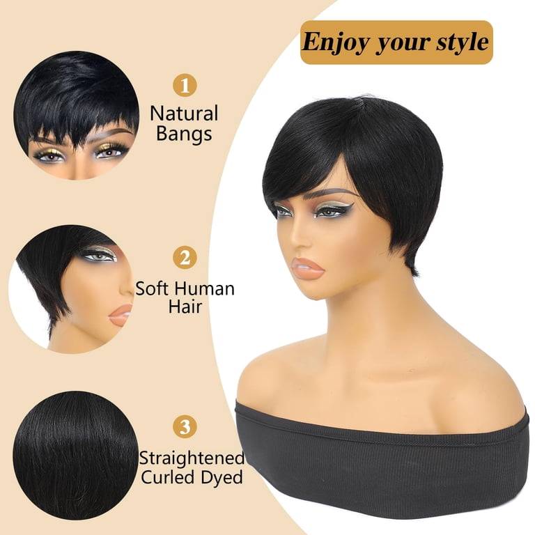 Pixie Cut Wig Human Hair Wear and Go Glueless Wigs Human  display picture 3