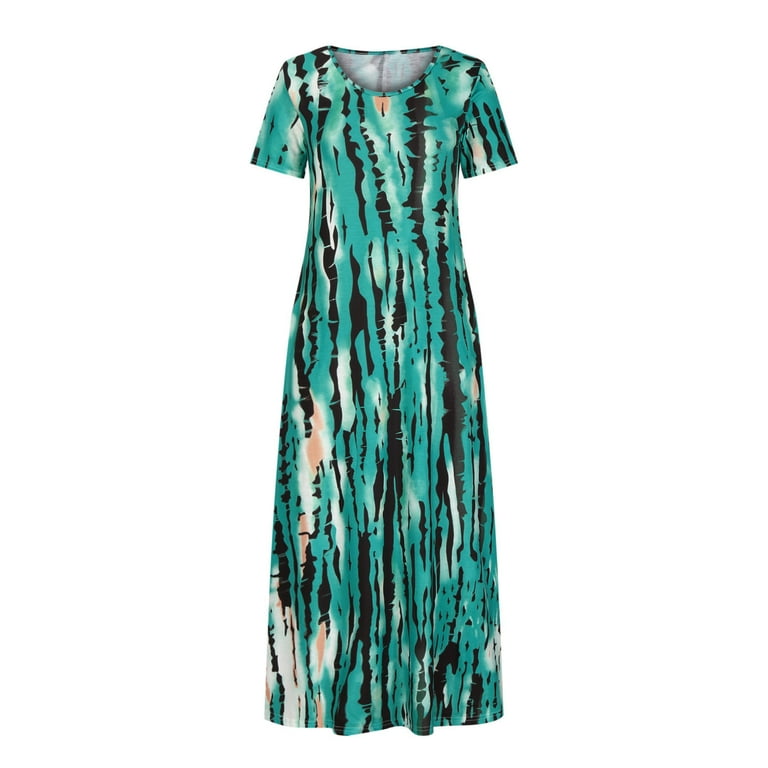 VEKDONE 2025 Women's Short Sleeve Loose Long Maxi Lounge Dress Plus Size  Summer Becah Casual Empire Waist Flowy Dress, Hawaiian Dresses For Women -  Walmart.com
