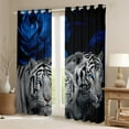 thumbnail image 2 of Manfei Safari Tiger Print Blackout Curtains Set of 2 (52x84 Each),Jungle Animal Window Curtains,Gray Blue Curtains and Drapes For Boys Teens,Microfiber Bedroom Decor, 2 of 6
