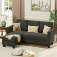 thumbnail image 5 of Homall 70" Length Sectional L-Shaped Sofa 3-Seat Couch with Reversible Chaise for Small Living Room, Apartment and Small Space,Deep Gray, 5 of 5
