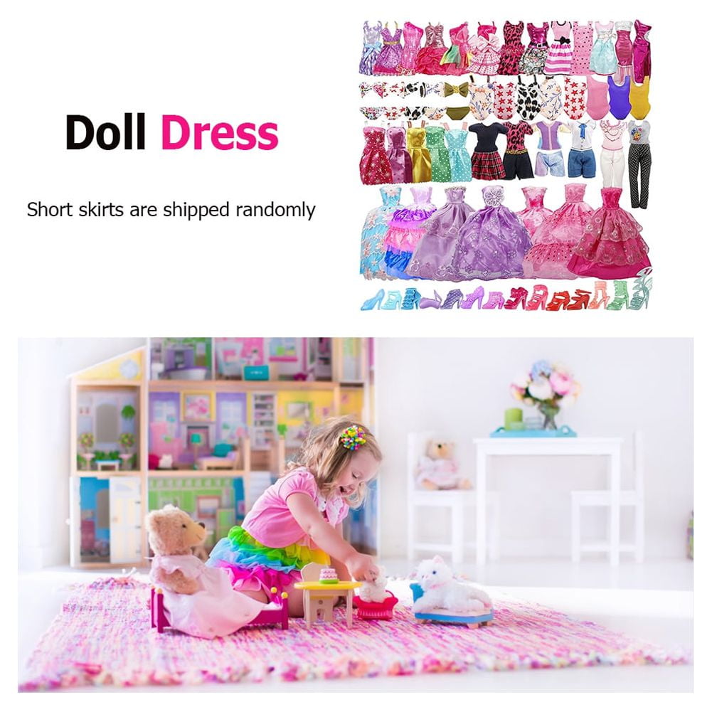 35pcs/set Barbie Doll Vestidos Shoesjewellery Roupas Acessórios