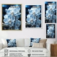 thumbnail image 4 of Designart "Blue White Flower landscape Pearlescent Orchids" Floral Floater Framed Wall Art Living Room, 4 of 7