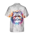 thumbnail image 2 of Watercolor Drip Persian Pop Art Colorful Portrait Artwork Hawaiian Shirt Breathable Summer Unisex Merch Cat Lover Kitten Owner Gifts - 01009, 2 of 6