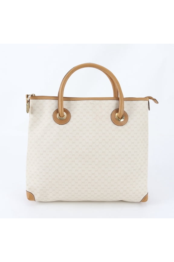 Pre-Owned Gucci Micro GG Leather Tote Bag, Handbag, Shoulder Brand Name, Women's