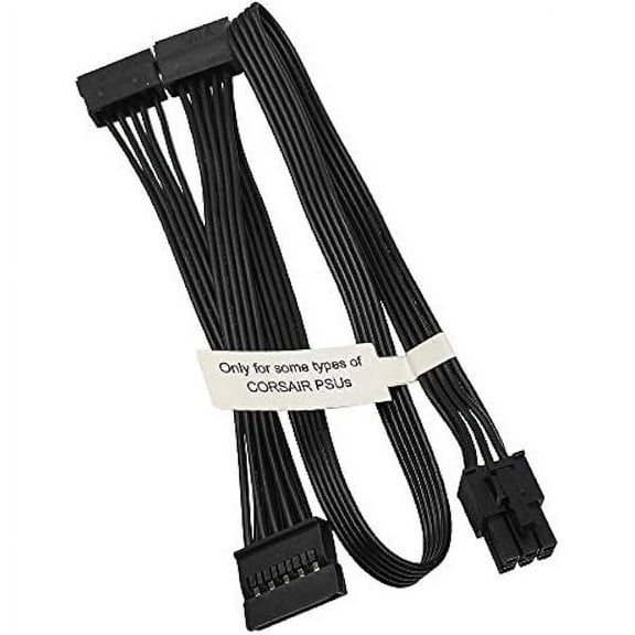 wonima88 SATA Power Cable for Corsair PSUs, 6 Pin to 3X 15 Pin SATA Hard Drive Power Adapter Splitter for BTC Mining Riser Card 20-in(50cm)