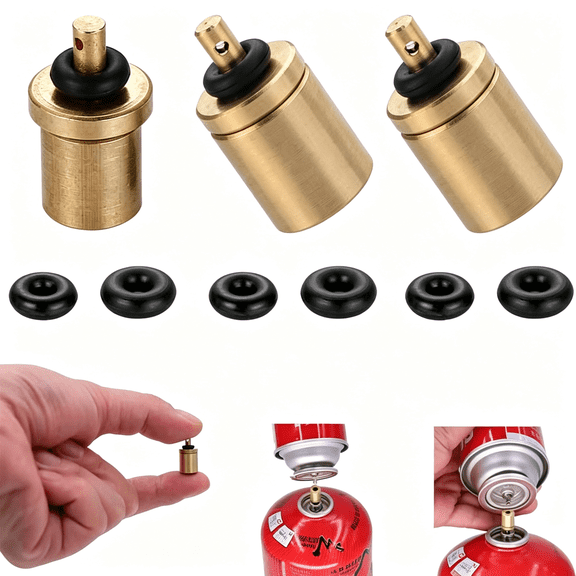 EXLEAF 3 Pack Gas Refill Adapter Tips Inflation Valve Nozzle Connector for Cartridge Refilling Butane Cylinder Gas Tank Canister Bottle Stove Outdoor Camping Hiking Burner