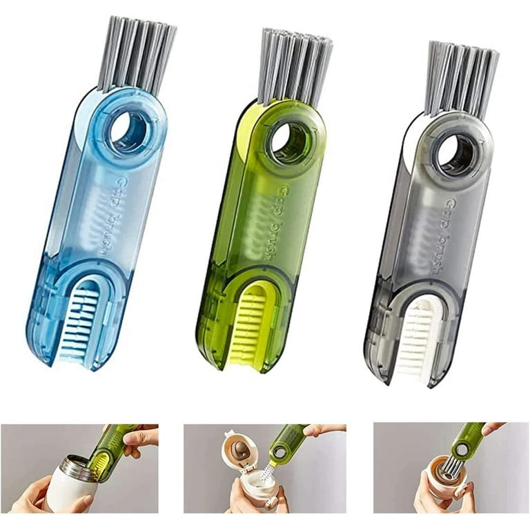 3 In 1 Multifunctional Cleaning Brush Review 2022 - Tiny Bottle Cup Lid  Detail Brush 