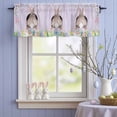 thumbnail image 4 of Valance for Windows,Easter Rabbit Back with Colorful Eggs Valances Curtain Rod Pocket Valance for Kitchen Bedroom Living Room,Spring Flower Purple Wood Short Curtains Window Treatment 42x12in, 4 of 9