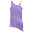 thumbnail image 3 of Sywiyi Robe de Danse Jazz Latine à Franges avec Diamants Brillants pour Filles Salsa Samba Rumba Cha Tango Lavande 14, 3 of 5