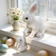 thumbnail image 3 of Cute Easter Bunny Decor Resin Figurine, Lifelike Festive Decor for Outdoor Garden Patio and Indoor Home Display, Perfect Ideal Gift for Easter Decor Spring Holiday Celebrations, White, 3 of 6
