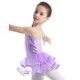 thumbnail image 3 of Yeahdor Kids Girls Modern Jazz Dance Jumpsuit Ballet Shiny Sequins Tutu Skirted Leotard Dancewear Lavender 12-14, 3 of 7