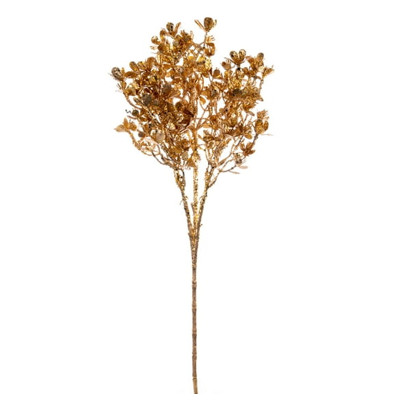Vickerman 23" Artificial Gold Glitter Wild Flower Spray 3 per bag. Includes 3 sprays per pack.
