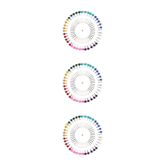 Injueey Pack of 40 Household Pearl Head Sewing Plastic Pins Color Manual Random Colorful Locating Kit Dressmaking Type1 NO1