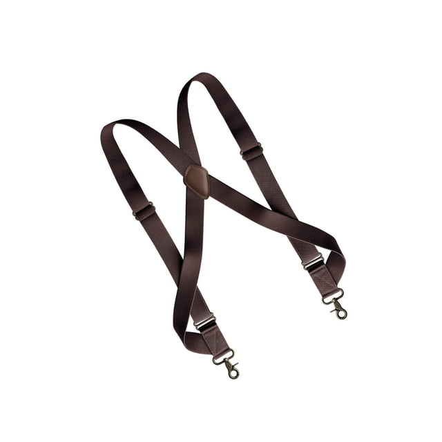 Crochet Pivotant pour Bretelles Hommes en Forme de X Élastique 1.4 Pouces Large Bretelles Réglables Café