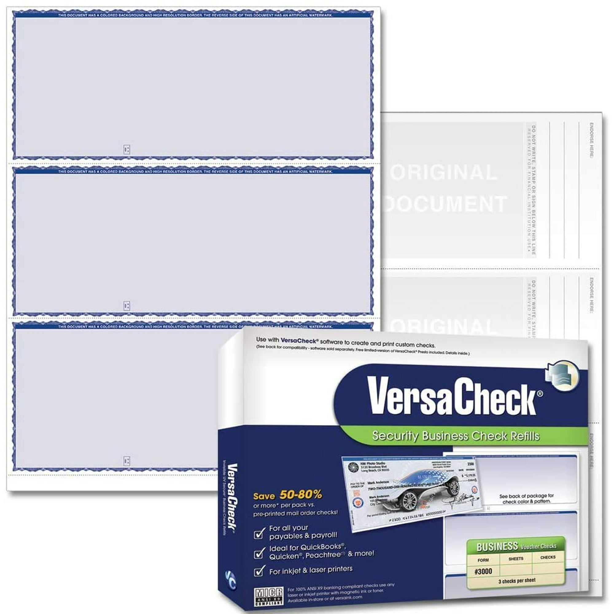 VersaCheck® Security Business Check Refills: Form # 22 VersaCheck® Security Business Check Refills: Form # 22
