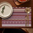 thumbnail image 4 of Artistic Ethnic Boho Flax Placemats Set of 6, 12x18 Inch Classic Rustic Style Tribal Table Mats, Washable Vintage Earthy Decor for Kitchen or Dining Room, 4 of 5