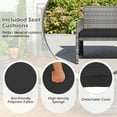 thumbnail image 5 of Costway 4PCS Patio Rattan Furniture Set Conversation Glass Table Top Sofa Cushioned, Black, 5 of 9