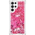 thumbnail image 2 of Compatible with Samsung Galaxy S22 Ultra Case Glitter Liquid Cute Clear Phone Case Floating Quicksand Shockproof Protective Bumper Silicone Soft TPU Case for Galaxy S22 Ultra Love Pink YB, 2 of 12
