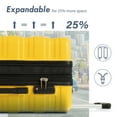 thumbnail image 4 of 24 Inch ABS Luggage with TSA Lock & Spinner Wheels, Hardside Expandable Travel Suitcase, Carry on Luggage, Yellow, 4 of 5