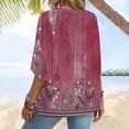 thumbnail image 6 of BODOAO Kimono Cardigans for Women,Casual Open Front 3/4 Sleeve Cardigan,Plus Size Lightweight Shawls Ruana Wraps Court Lock Spring and Solid Color Circle Short Sleeved Cardigan Loose Top Hot Pink Xxl, 6 of 6