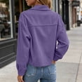 thumbnail image 5 of QIYAGBSA Corduroy Jacket for Women Soft Turn Down Lapel Collar Button Down Long Sleeve Drop Shoulder Fall Casual Outerwear Lightweight (Purple, L), 5 of 9