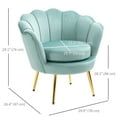 thumbnail image 3 of HOMCOM Modern Accent Chair Velvet Fabric Leisure Club Chair with Gold Legs, 3 of 10