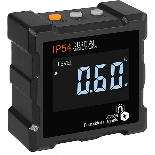 360 Lcd Digital Inclinometer Magnetic,auto Power Off,with Magnetic Backlight,4 Sides,ip54 Waterproof (with Batteries)