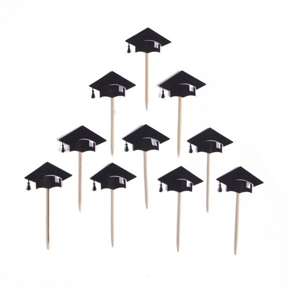 OUNONA 20 Pcs Graduation Cupcake Decor Dessert Topper Liners Party Picks