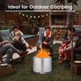 thumbnail image 3 of Patiojoy Portable Stainless Steel Smokeless Fire Pit 18.5" Low Smoke Fire Fit with Double-Wall Design Waterproof Cover & Windproof Hoop, 3 of 10