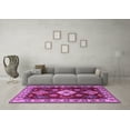 thumbnail image 3 of Ahgly Company Indoor Square Geometric Purple Traditional Area Rugs, 4' Square, 3 of 4