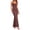 #127-Brown, variant on Women's Polka Dots Frill Trim Cami Dress Elegant Ruched Bust Fishtail Maxi Dresses
