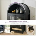 thumbnail image 2 of LAZZO 71" Arched Pantry Cabinet with Glass Door & Drawer, Storage Cupboard with Anti-Tipping Device, Black, 2 of 9