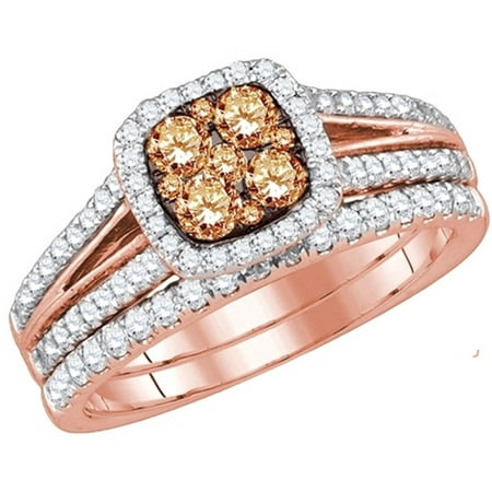 Fusion Collections Ladies 14KT Rose  Gold  Champagne Brown  