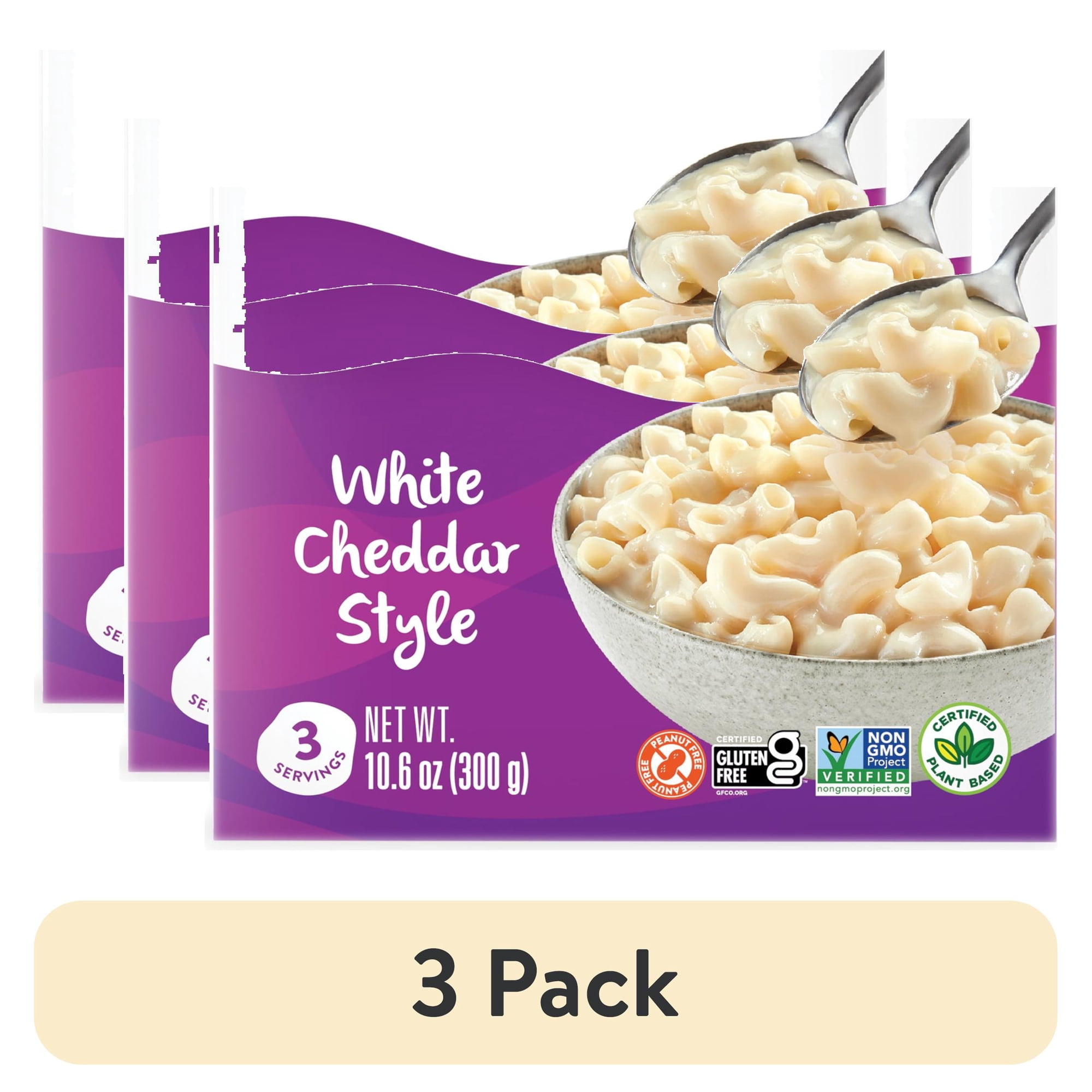 (3 pack) Daiya Dairy Free Gluten Free Deluxe White Cheddar Mac and Cheese, 10.6 oz (Shelf Stable)