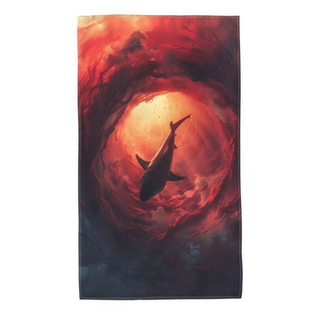 Balery Shark Underwater Vortex Toalla de Microfibra Premium con Estampado – 27.5x16 pulgadas, Alta Absorción, Suave y Aterciopelada, Secado Rápido