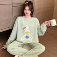 thumbnail image 2 of Pijama cálido de algodón para mujer, conjunto de ropa de estar por casa, Top y pantalones de forro polar suave, manga larga, talla grande, Otoño e Invierno, 2 of 5