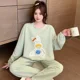 thumbnail image 2 of Pijama cálido de algodón para mujer, conjunto de ropa de estar por casa, Top y pantalones de forro polar suave, manga larga, talla grande, Otoño e Invierno, 2 of 5