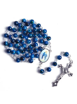 Juvale 24 Small Mini Catholic Rosary Bracelet for Women and Men, Prayer Beads for Baptism Christening, 8 Colors, 8 Crucifix Designs