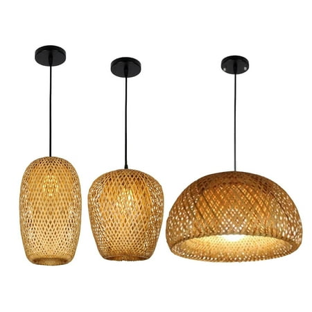 

Bamboo Pendant Lights | Simple and Creative Pastoral Bamboo Weaving Art Lamp | Hand Knitted Chinese Style Dining Room Chandelier