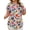 Floral White, variant on Women Plus Size Tops Short Sleeve Shirts Casual Floral Print Chiffon Blouses Loose Flowy Crewneck Pleated Top(1X-5X)