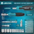 thumbnail image 2 of LIBRATON 37PCS 1/4" Drive Mini Socket & Ratchet Wrench Set with Bits, 4-13mm Shallow Sockets, Magnetic Driver Handle, Extension Bars & Univ, 2 of 9