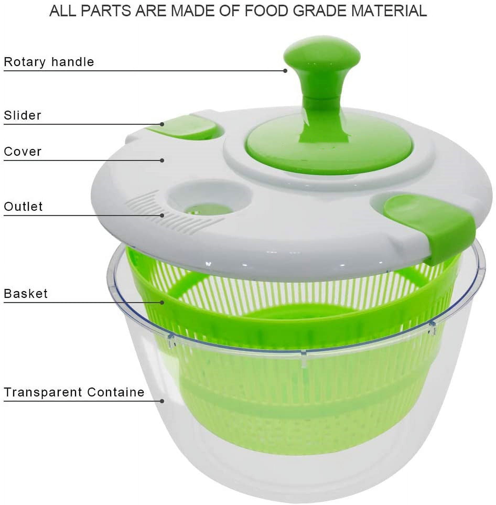 Zulay Kitchen Salad Spinner Large 5L Capacity - Manual Lettuce Spinner With  Secure Lid Lock & Rotary Handle - Easy To Use Salad Spinners With Bowl,  Colander & B… in 2023
