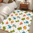 thumbnail image 5 of Dinosaurs Area Rug 4'x6', Green Orange Blue Cartoon Dinosaurs Washable Non-Slip Rugs, Low Pile Large Carpet for Living Room Bedroom Dining Room Kitchen Office Indoor Mat, 5 of 9
