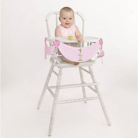 1st Birthday 'Pink and Gold Ballerina' Paper High Chair Decoration (1ct)