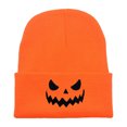 thumbnail image 3 of SYMOID Hall-oween Pumpkin Cuffed Beanie, Warm Winter Knit Skull Cap for Men Women, Orange Hats,Size Free Size, 3 of 4