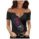thumbnail image 1 of Gibobby Blusa Manga Larga Mujer T-shirt top for WomenLace Party Fashion elegante Top（Rojo， S), 1 of 5