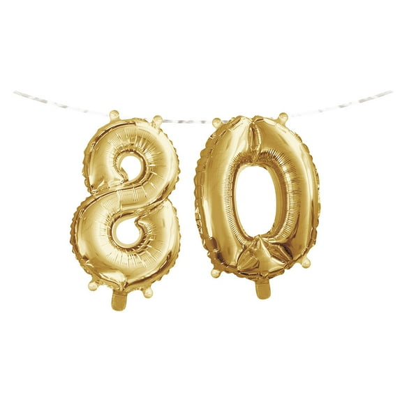 Club Pack of 24 Gold Colored '8' '0' Party Foil Balloon Banners 9.75"